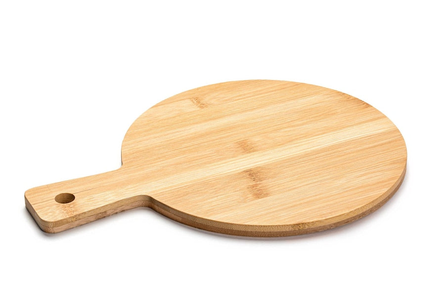 33cm Round Bamboo Cutting Board with Handle