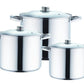 6 PC Stainless Steel Stockpot Set With Glass Lid