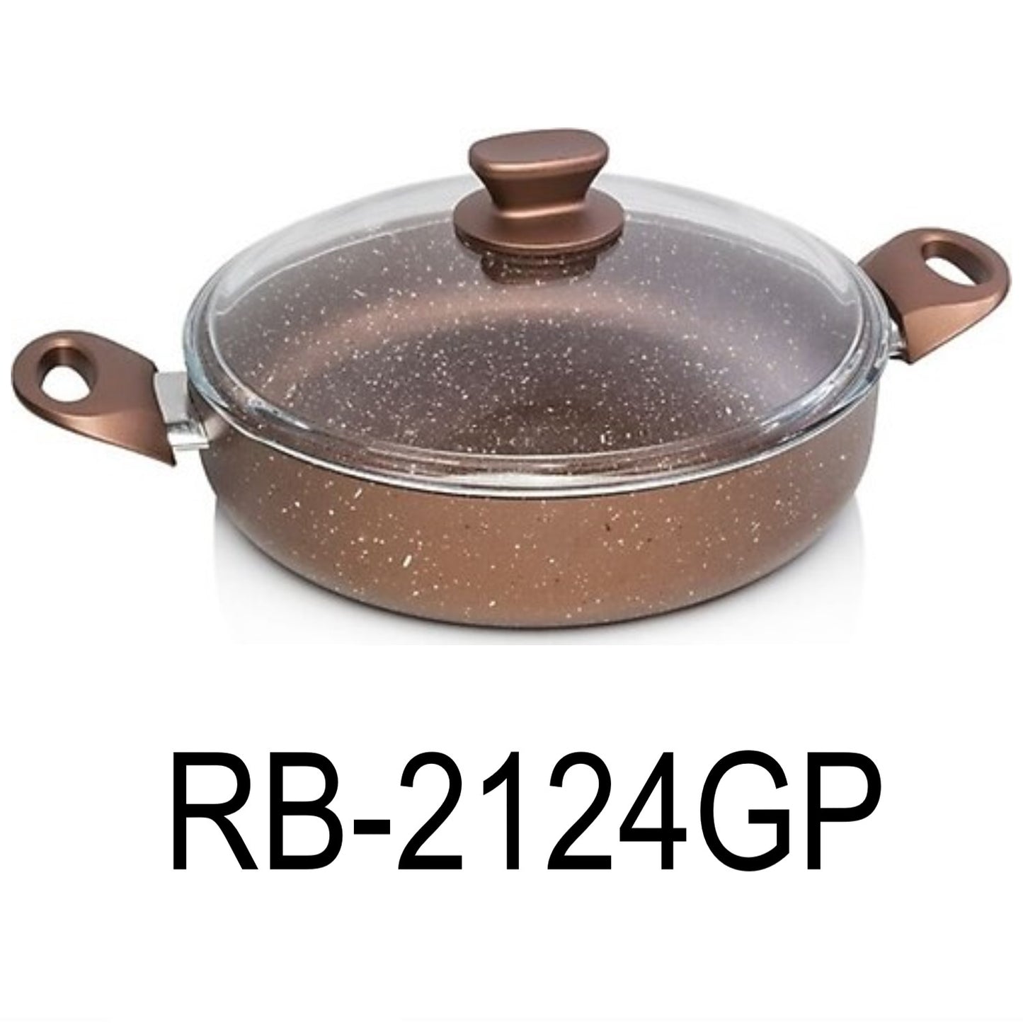 24cm Bronze Granite Coating Aluminum Shallow Pot