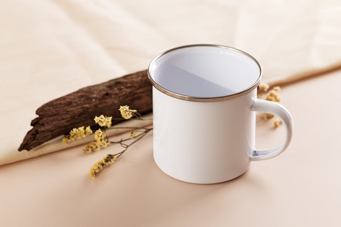 White Enamel Coffee Mug
