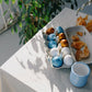 3 PC Baby Blue Enamel Coffee Mug Set