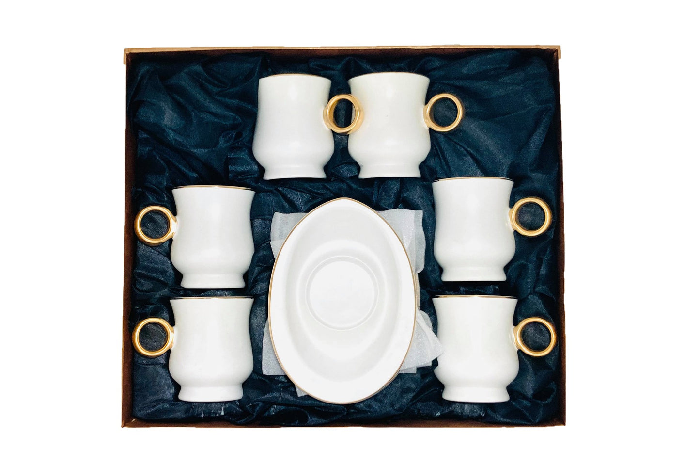 12 PC White & Gold Coffee/Tea Cup