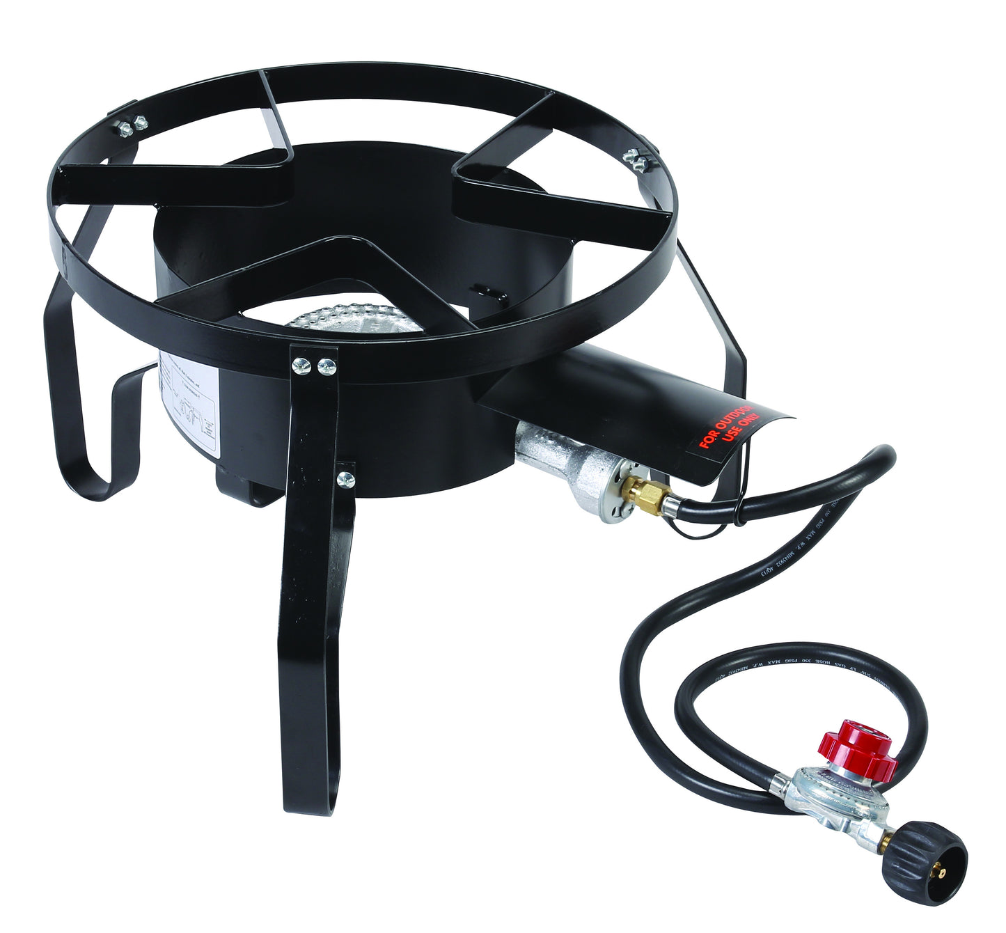 Single Burner Gas Stove With Regulator & Steel Braided Hose Red