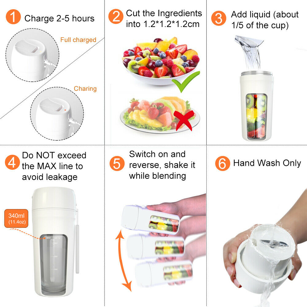 USB Power Portable Blender, Personal Mini Juicer for Smoothies Shakes