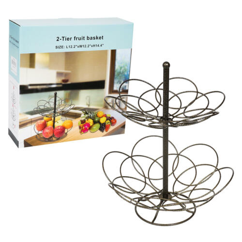 2 Tier Bronze Fruit Basket