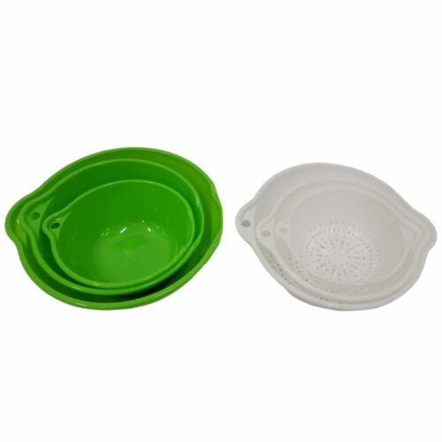 6 Pieces Green Kitchen Colander & Mixing Bowl Set