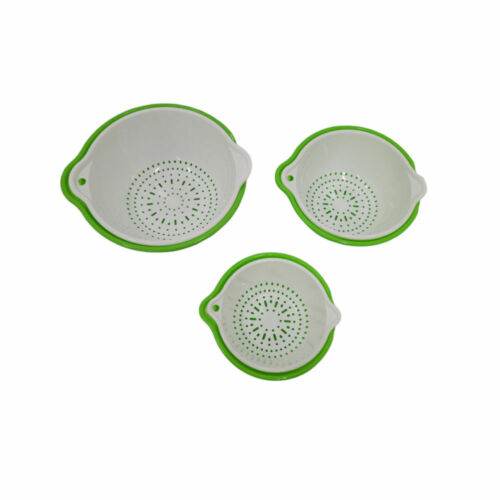 6 Pieces Green Kitchen Colander & Mixing Bowl Set