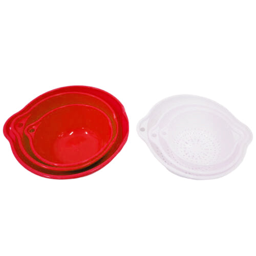 6 Pieces Red Kitchen Colander & Mixing Bowl Set