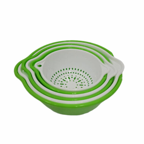 6 Pieces Green Kitchen Colander & Mixing Bowl Set