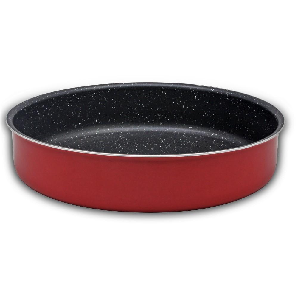 3 PC Red & Black Marble Coating Baking Tray Set