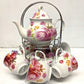 15 PC Pink Peony Tea Set
