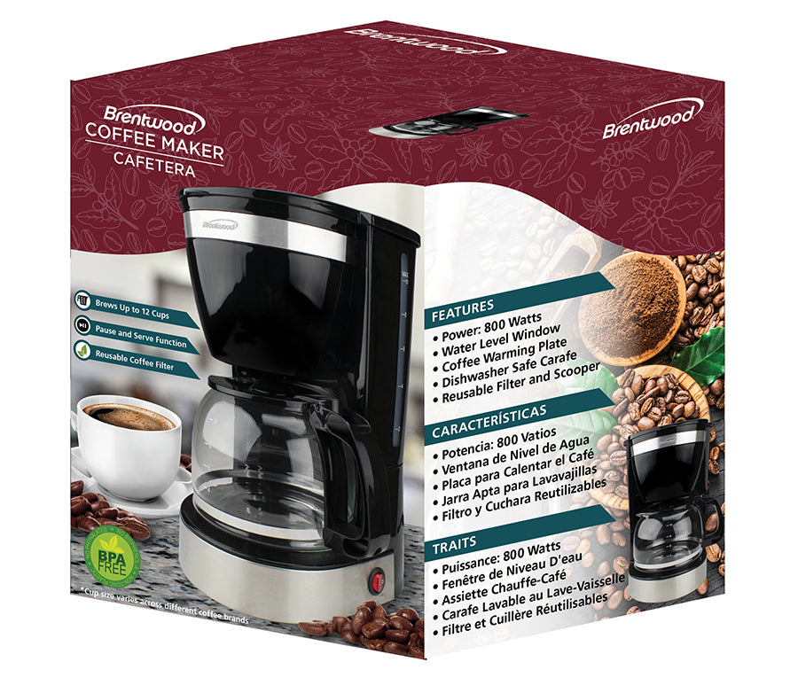 Brentwood 12-Cup Coffee Maker, Black