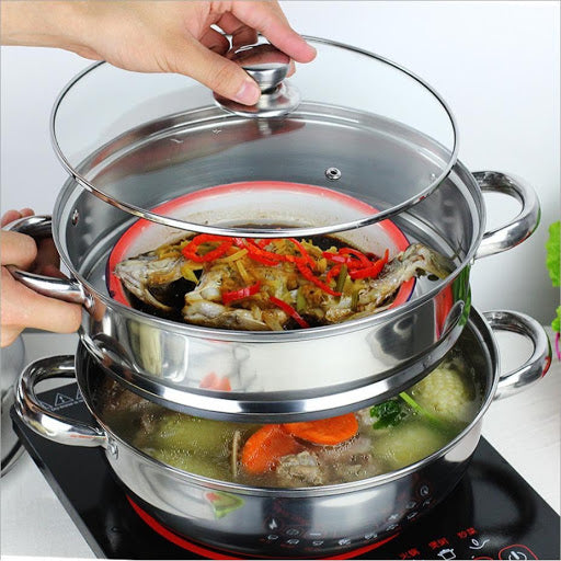 20cm Stainless Steel 2 Tier Layer Steamer
