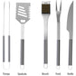 6 PC Stainless Steel Cooking Utensils Set - BBQ Grill Accessories with Aluminum Case