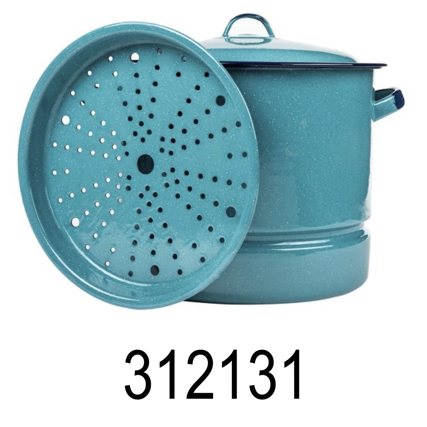 34 QT Enamel Steamer Pot With Lid & Trivet