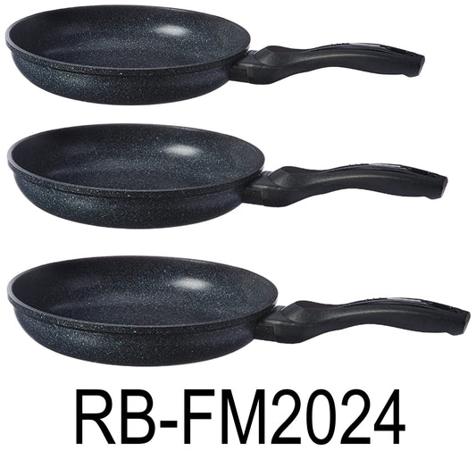 3 PC Mega Cook Marble Coating Fry Pan Set